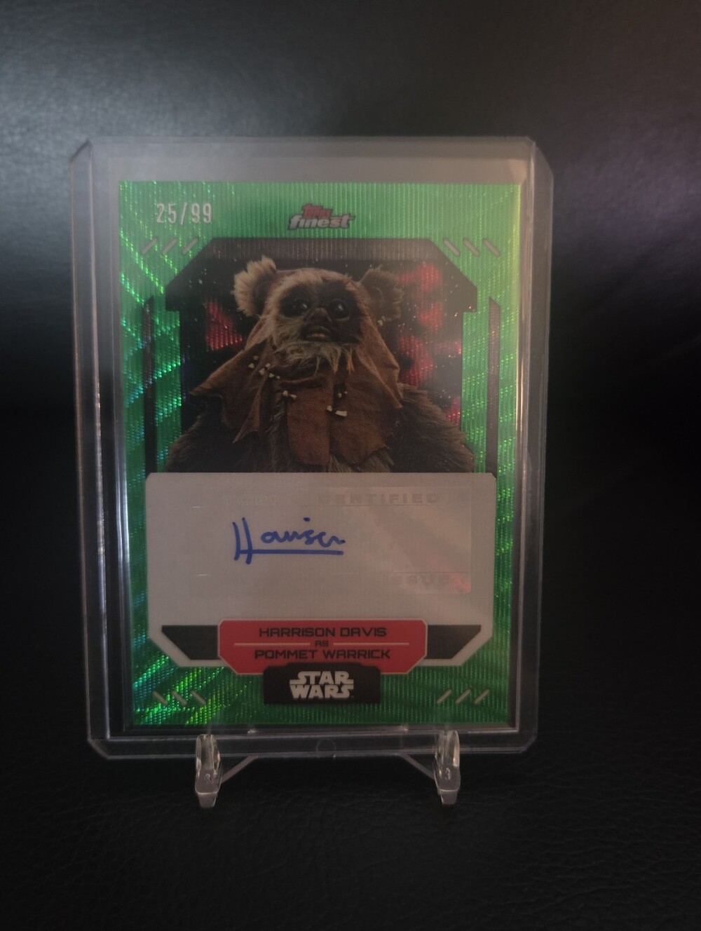 2023 Topps Finest Star Wars Harrison Davis as Pommet Warrick Autograph Card